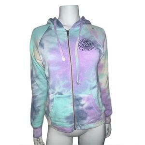 MV Sports SDSU Stockton Angel Fleece Full Zip Hoodie Tie Dye Medium NWT